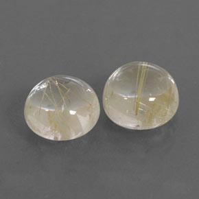 Натуральный жёлтый рутиловый кварц  карата огранка круг, прозрачный