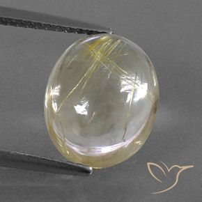 5.04ct Натуральный Палевый Рутиловый кварц, Овал, Прозрачный