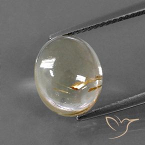 5.03ct Натуральный Очень светлый золотисто-коричневый Рутиловый кварц, Овал, Прозрачный