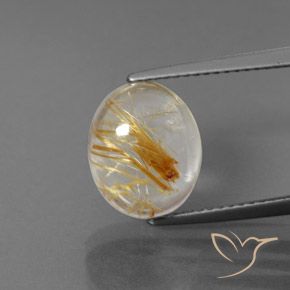 5.32ct Натуральный Ясный и золото-бронзовый Рутиловый кварц, Овал, Полупрозрачный