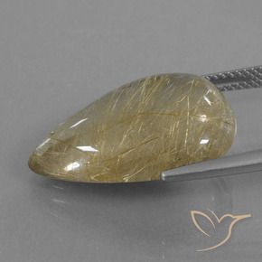 13.44 карата, натуральный Очень светлый золотисто-коричневый Рутиловый кварц, Форма груши, Прозрачный