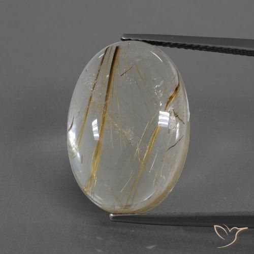 14.16ct Натуральный Очень светлый золотисто-коричневый Рутиловый кварц, Овал, Прозрачный