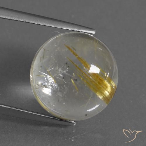 10.11ct Натуральный Тосканский желтый Рутиловый кварц, Круглый, Прозрачный