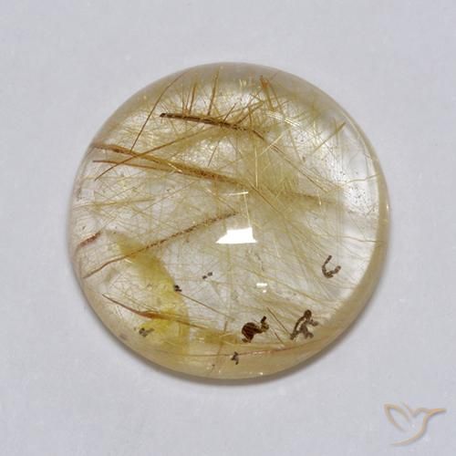 7.49ct Натуральный Очень светлый золотисто-коричневый Рутиловый кварц, Круглый, Прозрачный