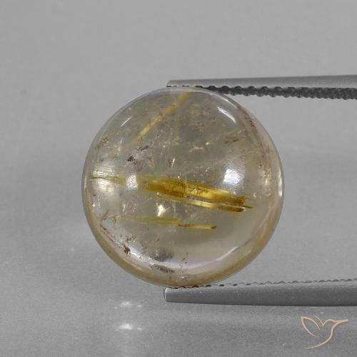 8.48ct Натуральный Очень светлый золотисто-коричневый Рутиловый кварц, Круглый, Прозрачный