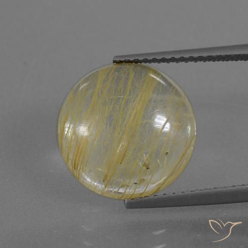 5.50ct Натуральный Палевый Рутиловый кварц, Круглый, Прозрачный