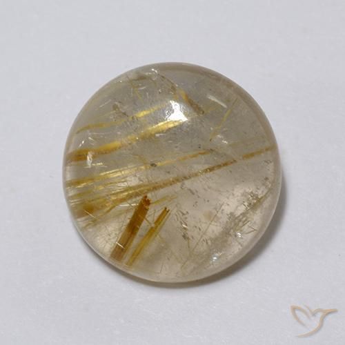 6.24ct Натуральный Очень светлый золотисто-коричневый Рутиловый кварц, Круглый, Прозрачный