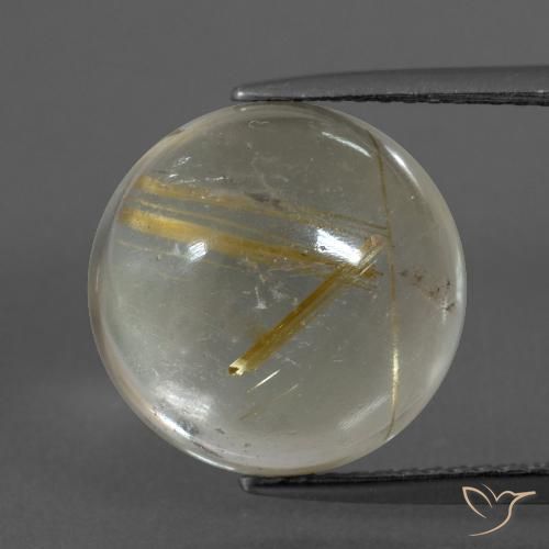 8.60ct Натуральный Очень светлый золотисто-коричневый Рутиловый кварц, Круглый, Прозрачный