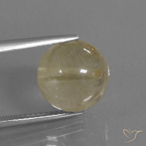 10.33ct Натуральный Светло-желтый Рутиловый кварц, Сфера / Шар, Прозрачный