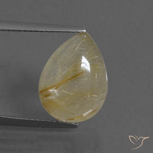 5.35ct Натуральный Тосканский желтый Рутиловый кварц, Форма груши, Прозрачный
