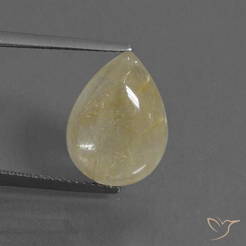 5.78ct Натуральный Светло-землисто-желтый Рутиловый кварц, Форма груши, Прозрачный
