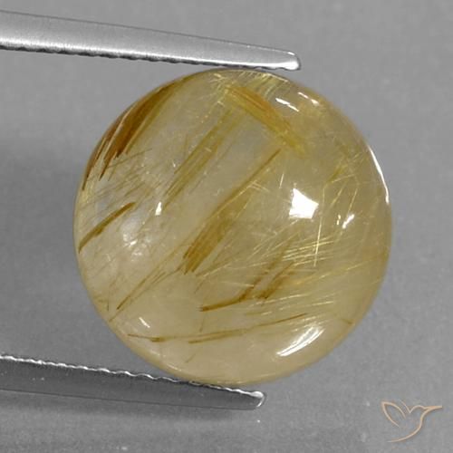 9.04ct Натуральный Дижонский желтый Рутиловый кварц, Круглый, Прозрачный