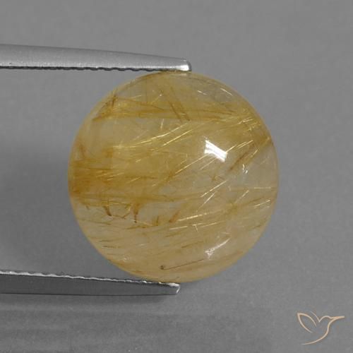 7.98ct Натуральный Среднее золото Рутиловый кварц, Круглый, Прозрачный