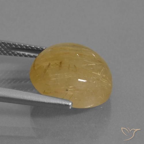 7.98 карата, натуральный Среднее золото Рутиловый кварц, Круглый, Прозрачный