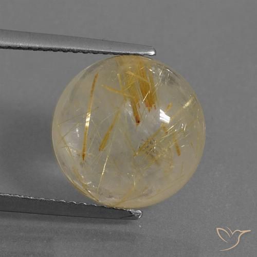 7.79ct Натуральный Среднее золото Рутиловый кварц, Круглый, Прозрачный