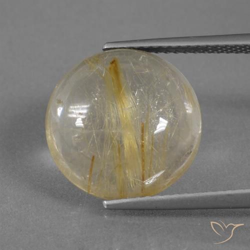 8.76ct Натуральный Золотисто-желтый Рутиловый кварц, Круглый, Прозрачный