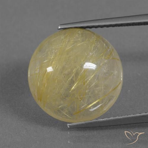 9.58ct Натуральный Тосканский желтый Рутиловый кварц, Круглый, Прозрачный