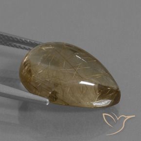 9.98 карата, натуральный Светло-коричневый Рутиловый кварц, Форма груши, Прозрачный