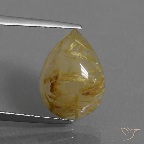6.94ct Натуральный Дижонский желтый Рутиловый кварц, Форма груши, Полупрозрачный