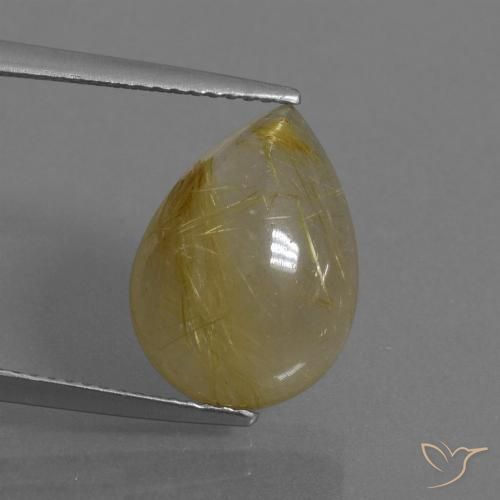 7.25ct Натуральный Теплый желтый Рутиловый кварц, Форма груши, Полупрозрачный