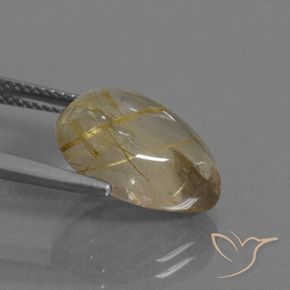 6.86 карата, натуральный Очень светлый золотисто-коричневый Рутиловый кварц, Форма груши, Прозрачный