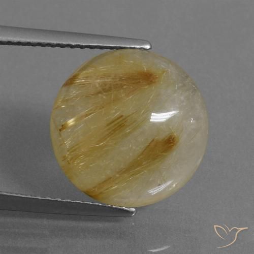 7.53ct Натуральный Средний желтый Рутиловый кварц, Круглый, Прозрачный