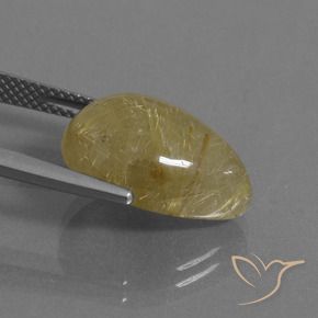 8.60 карата, натуральный Очень светлый золотисто-коричневый Рутиловый кварц, Форма груши, Полупрозрачный