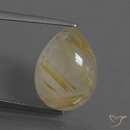 7.97ct Натуральный Тосканский желтый Рутиловый кварц, Форма груши, Прозрачный