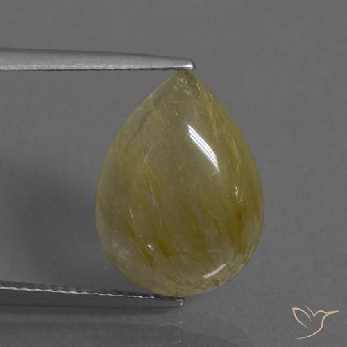 7.62ct Натуральный Средний желтый Рутиловый кварц, Форма груши, Прозрачный