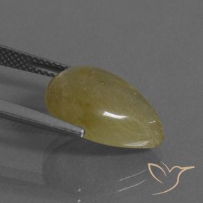 7.62 карата, натуральный Средний желтый Рутиловый кварц, Форма груши, Прозрачный