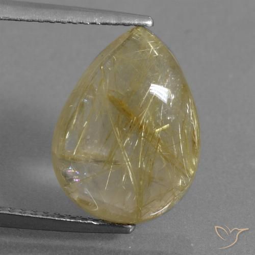 6.71ct Натуральный Тосканский желтый Рутиловый кварц, Форма груши, Прозрачный
