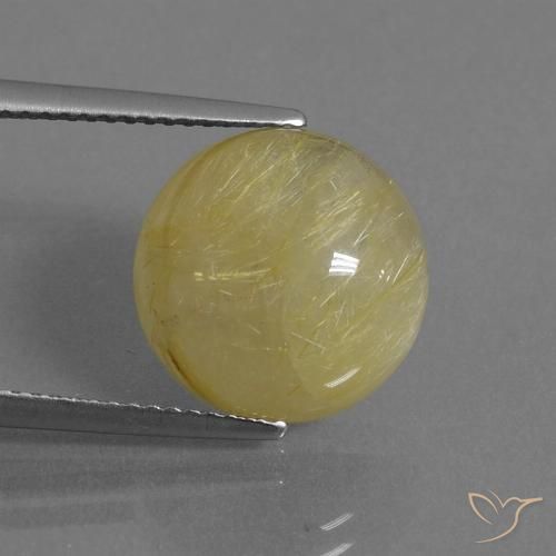 8.01ct Натуральный Теплый желтый Рутиловый кварц, Круглый, Полупрозрачный