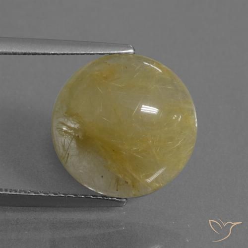 5.98ct Натуральный Среднее золото Рутиловый кварц, Круглый, Полупрозрачный