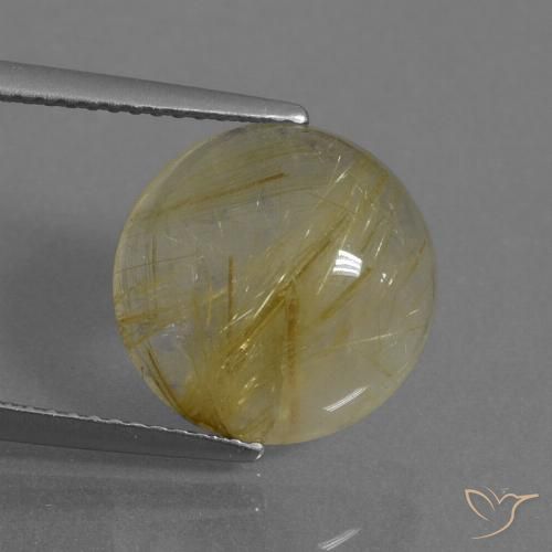 6.29ct Натуральный Землисто-желтый Рутиловый кварц, Круглый, Прозрачный