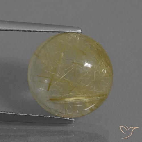 7.13ct Натуральный Тосканский желтый Рутиловый кварц, Круглый, Прозрачный
