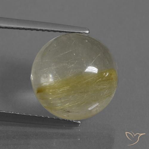 8.61ct Натуральный Землисто-желтый Рутиловый кварц, Круглый, Прозрачный