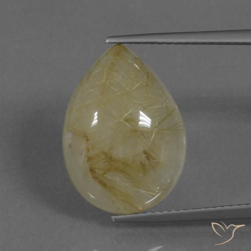 9.75ct Натуральный Тосканский желтый Рутиловый кварц, Форма груши, Полупрозрачный