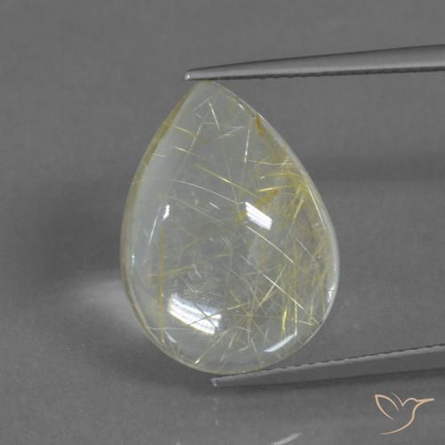 10.33ct Натуральный Банановый желтый Рутиловый кварц, Форма груши, Прозрачный