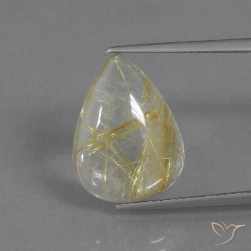 7.83ct Натуральный Тосканский желтый Рутиловый кварц, Форма груши, Прозрачный