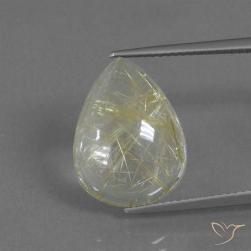 8.27ct Натуральный Банановый желтый Рутиловый кварц, Форма груши, Прозрачный