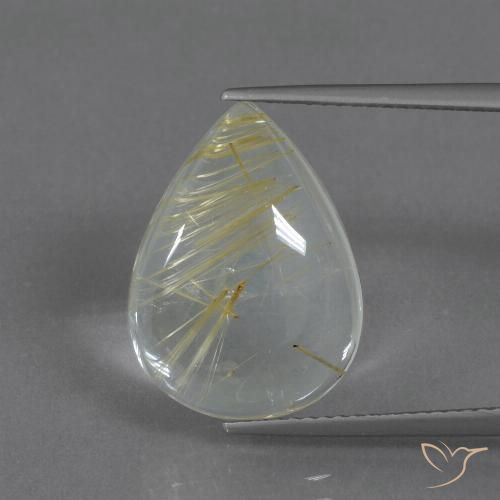 8.51ct Натуральный Светло-землисто-желтый Рутиловый кварц, Форма груши, Прозрачный
