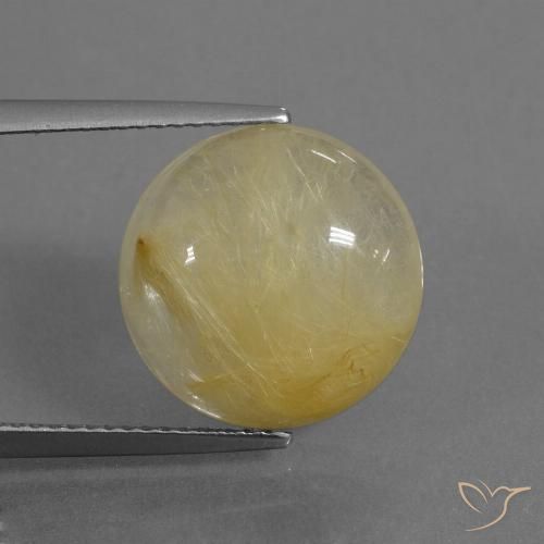 8.80ct Натуральный Землисто-желтый Рутиловый кварц, Круглый, Прозрачный