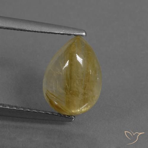 2.13ct Натуральный Средний желтый Рутиловый кварц, Форма груши, Полупрозрачный