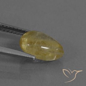 2.13 карата, натуральный Средний желтый Рутиловый кварц, Форма груши, Полупрозрачный