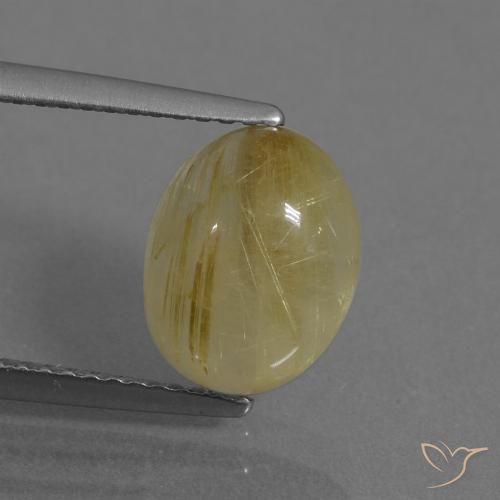 3.06ct Натуральный Палевый Рутиловый кварц, Овал, Прозрачный