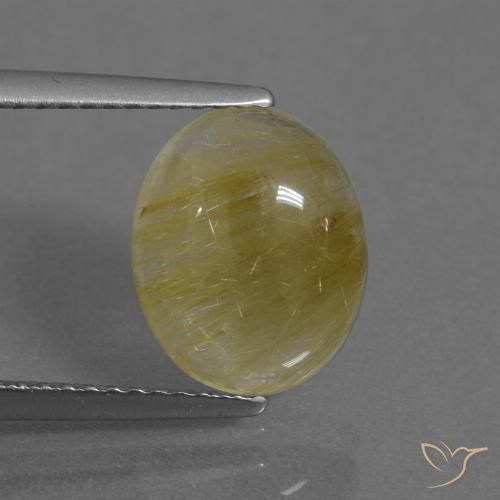 3.22ct Натуральный Шмель желтый Рутиловый кварц, Овал, Прозрачный