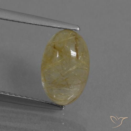 2.88ct Натуральный Теплый желтый Рутиловый кварц, Овал, Прозрачный