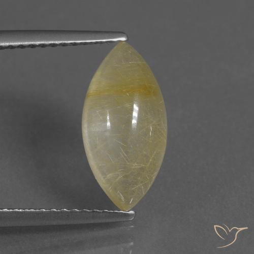 3.35ct Натуральный Тосканский желтый Рутиловый кварц, Маркиза, Прозрачный