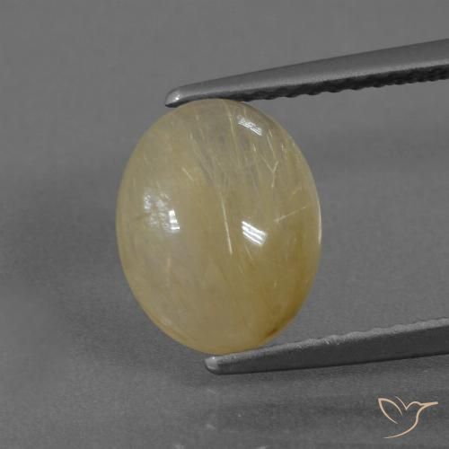 2.92ct Натуральный Светлый дижонский желтый Рутиловый кварц, Овал, Прозрачный