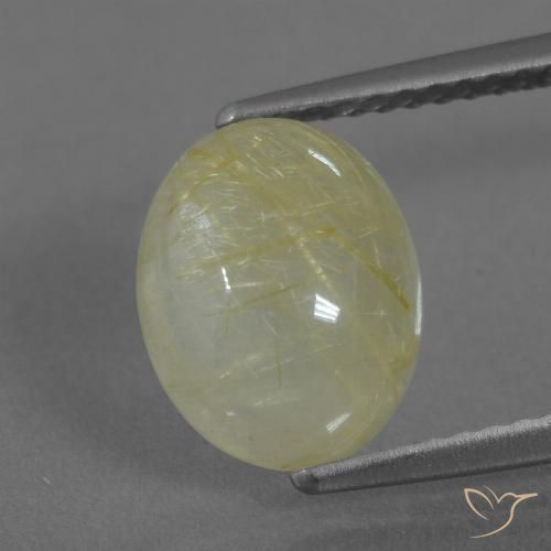 3.38ct Натуральный Средний желтый Рутиловый кварц, Овал, Полупрозрачный